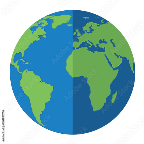 Stylized Earth Globe Featuring the Americas Europe and Africa