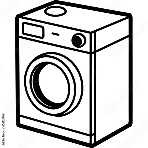 Minimal Washing Machine Icon Vector