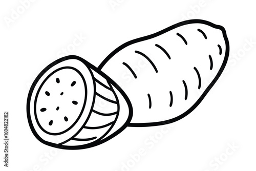 Yam Root Sliced Minimal Vector No Text
