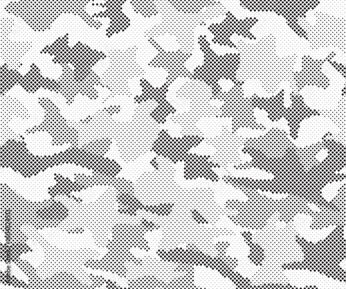 Abstract halftone background. Military camouflage effect dot seamless pattern texture. Dotted background as design element.	