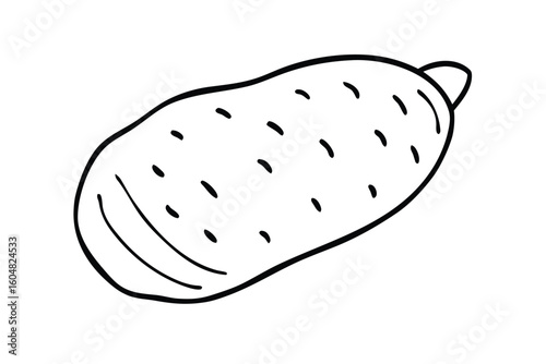 Sweet Potato In Flat Orange Tone White Background