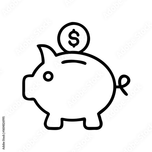 Piggy bank with dollar sign savings concept icon  