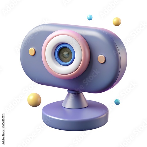 Stylized 3d render of a modern webcam