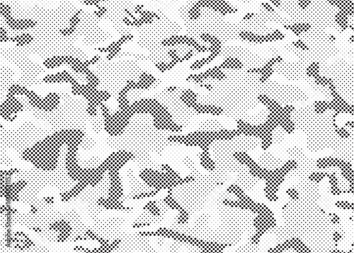 Abstract halftone background. Military camouflage effect dot seamless pattern texture. Dotted background as design element.	