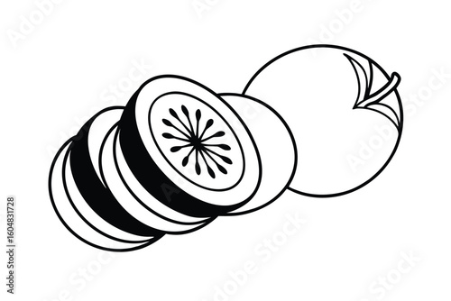 Sliced Radish Circles Clean White Background