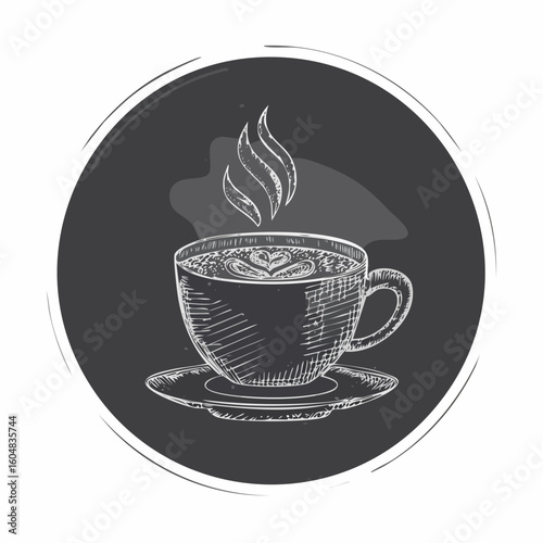 Hand drawn coffee chalk vector illustrations. Minimalist line art. Vector illustration of coffee icons crayon drawing style. Illustration for invitations, menus design, social media.