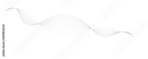 Gray wave curve lines abstract background with flowing particles. Digital energy waves technology concept. Modern backdrop design for business, presentation, banner.