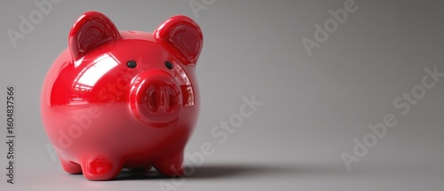 The vibrant red piggy bank representing saving and financial planning