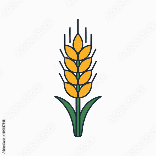 Wheat Stalk Graphic Icon Vector Illustration