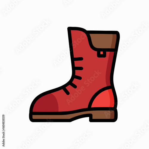 Red Work Boot Icon