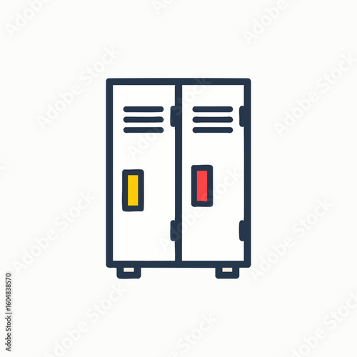 School Lockers Vector Icon Illustration