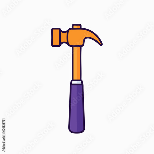 Hammer Tool Icon Flat Design Illustration