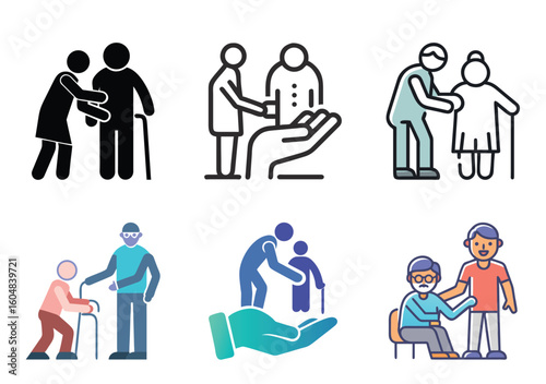 Iconographic representations of caregiving for the elderly and senior citizens