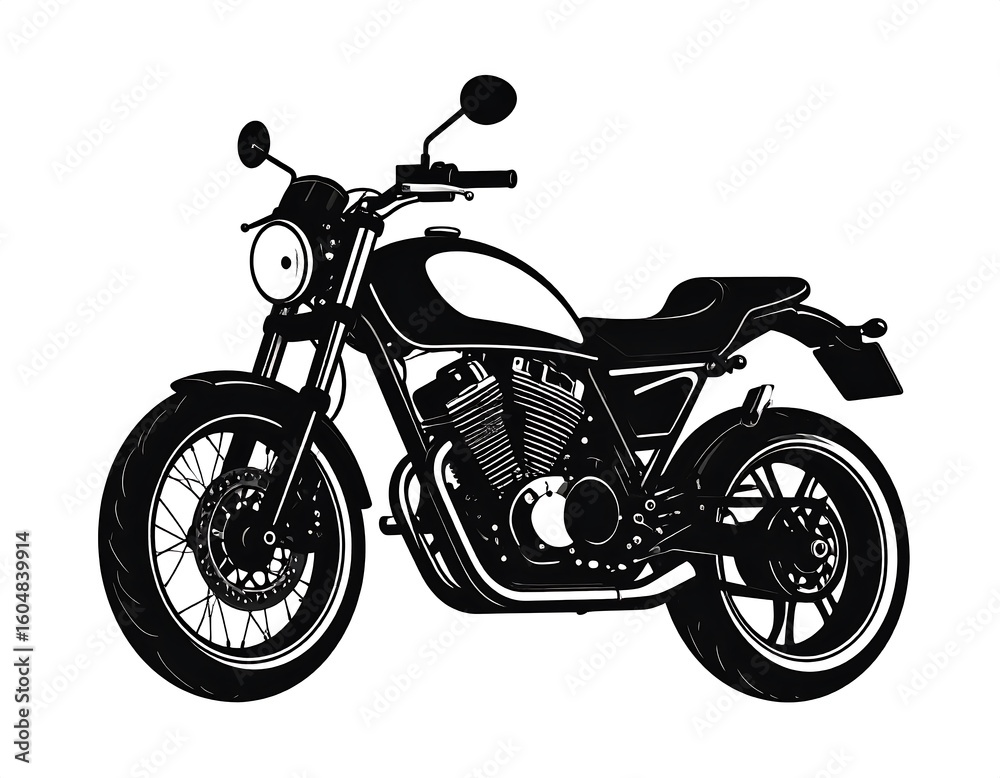 Fototapeta premium Silhouette of a classic motorcycle