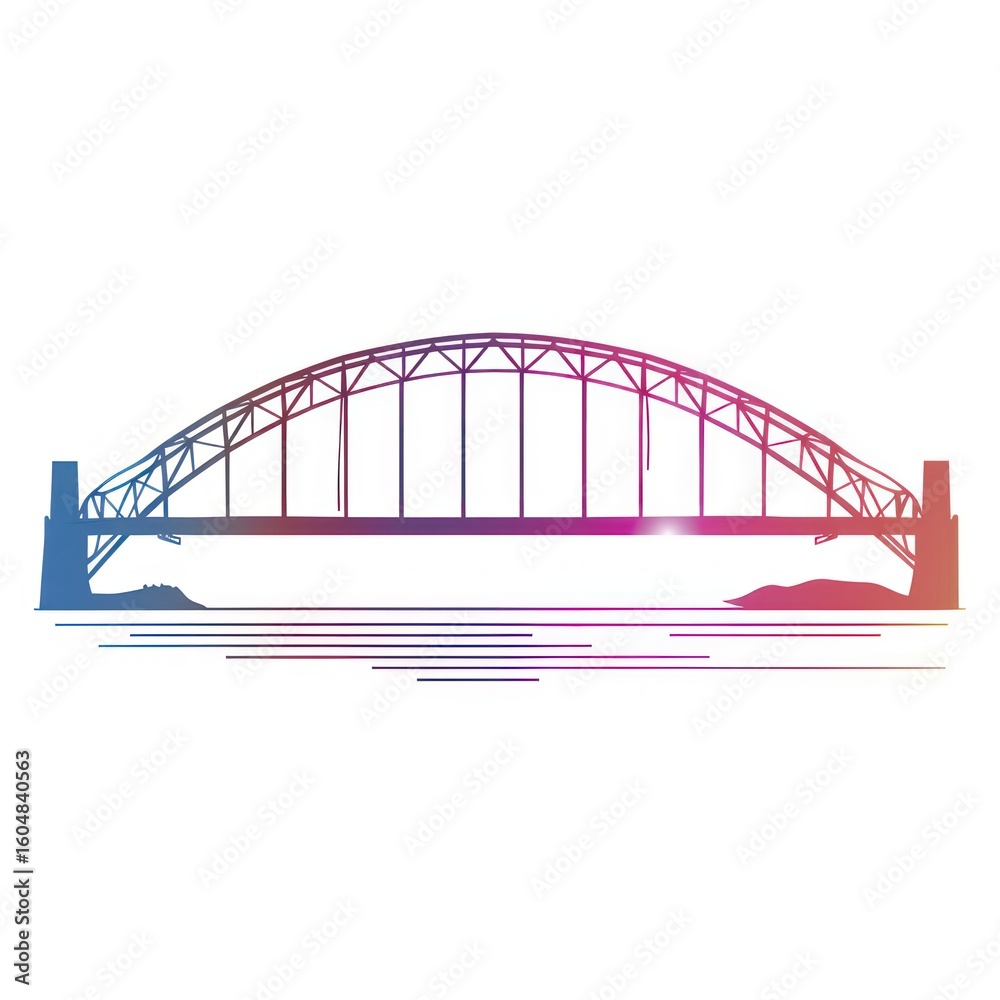 Obraz premium Vibrant graphic of a bridge over water