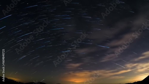 Star trails at night
