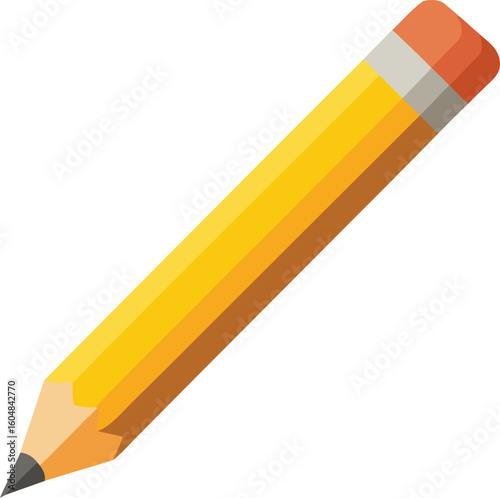 Classic yellow pencil with eraser vector art