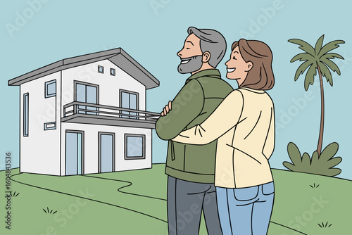 man in front of his house