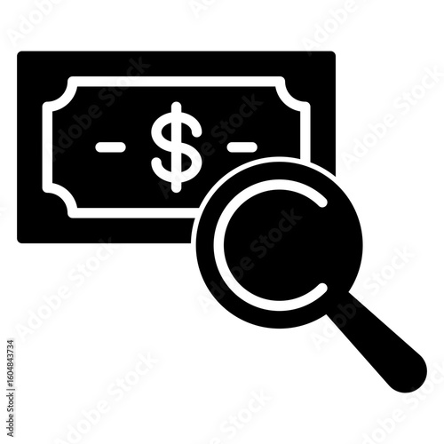  magnifying glass money solid icon