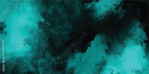 Abstract watercolor background in shades of teal and black creating a dynamic and textured artistic display suitable for various creative designs and projects