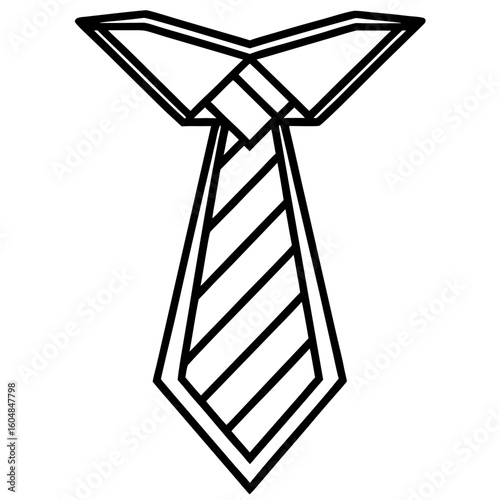 Line Art Necktie Icon for Business, Formal Wear, and Professional Style

