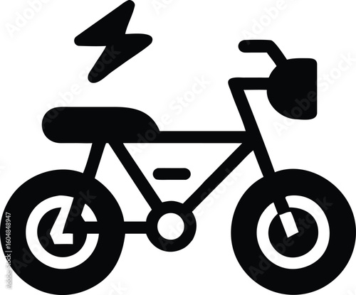 Electric bicycle icon