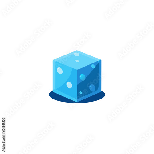 realistic ice cube with trapped air bubbles isolat