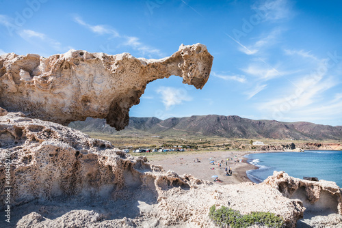 Scenic View of Playa de los Escullos in Cabo de Gata-Níjar Natural Park, Almería