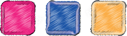 Creative Set of Hand-Drawn Frames – Rough Pencil Sketch Borders in Square and Rectangular Styles for Artistic Layouts with Scribed used in White Background

