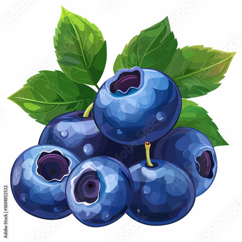 blueberries on a leaf