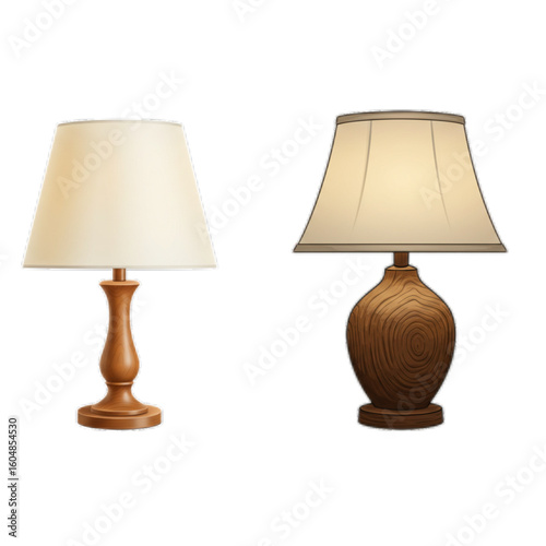 Two elegant table lamps with warm glowing light, perfect for cozy home decor and modern interior design inspiration.