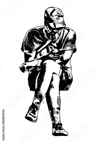 Man sitting using smartphone isolated graphic