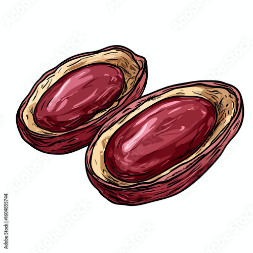 Bitter bean on a white background 