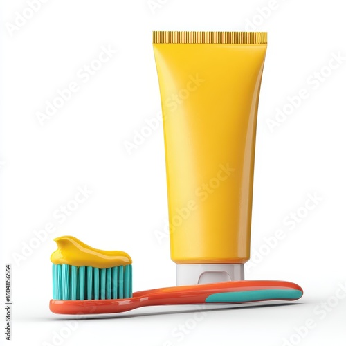 A toothbrush and toothbrush next to a tube