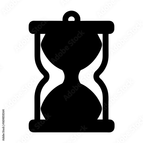 Simple black and white illustration of an hourglass representing the passage of time