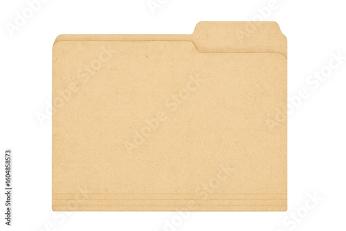 Vintage beige folder isolated on transparent background, providing a simple yet classic organizational tool