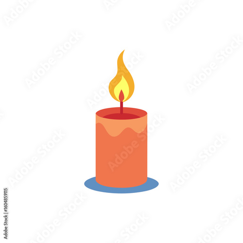 realistic candle burning with soft flickering flam
