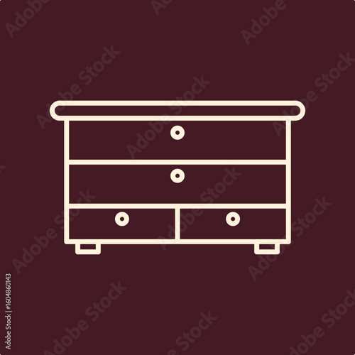 Sideboard trendy useful important vector Illustration design likely colorful background