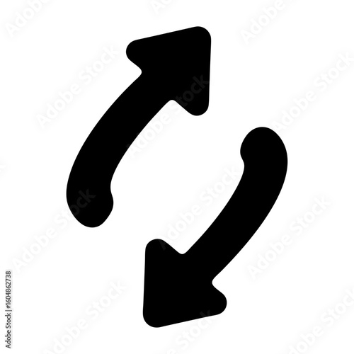 Circular arrows icon depicting rotation, change, update or exchange process flow