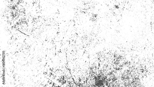 Old surface texture with black and white halftone splatter overlay. Halftone dot texture with grunge chips and cracks in vintage style.
