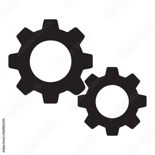 Industrial Gear Wheel Silhouette Vector Illustration Icon
