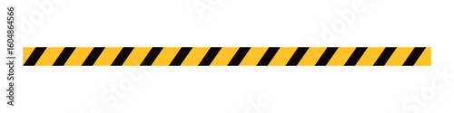 Single caution tape with black and yellow diagonal stripes, typically used for construction safety, hazard warnings, restricted areas, or industrial danger signage