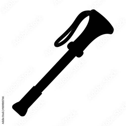 Black Silhouette of a Marching Band Conductor's Baton or Drum Major's Mace
