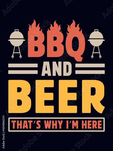 Bbq Grill Graphic Vector Tshirt Design for Prints, Fashion Clothing, Posters, Tote Bags, Mugs, For Black Background
