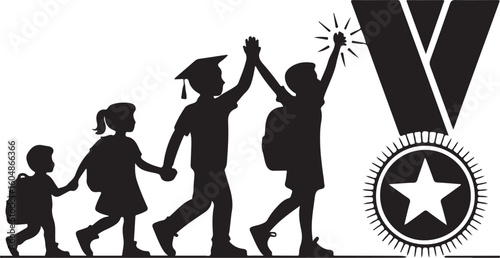 Children progressing towards academic achievement and victory progression education