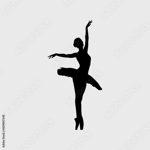 Ballerina Ballet Dancer Vintage Black Icon Illustration Design