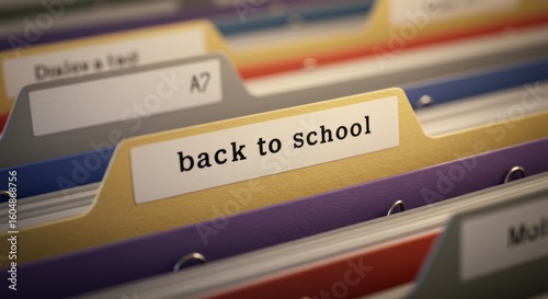 Organized and Colorful File Folders System Focused on Back to School Concept