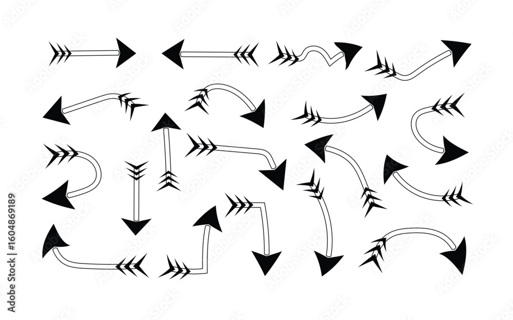 Set of diverse black arrow vectors
Set of diverse black arrow vectors