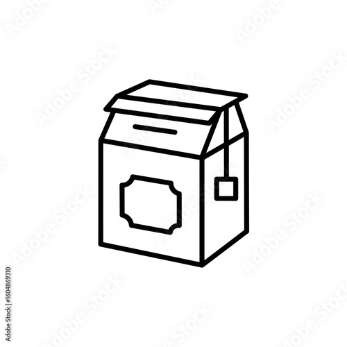 Vector icon of tea box with detailed design 