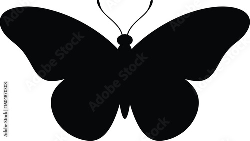 Black butterfly silhouette insect wings